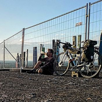 Kurze Trink und Snack Pause auf der Halde Haniel